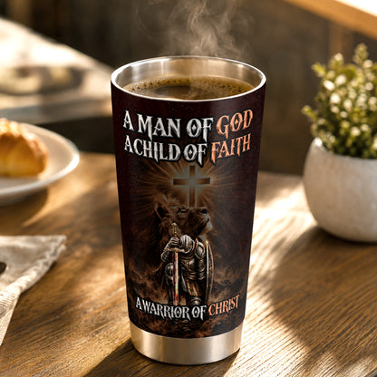 A Man Of God, Gift For Men | Personalized Stainless Steel Tumbler
