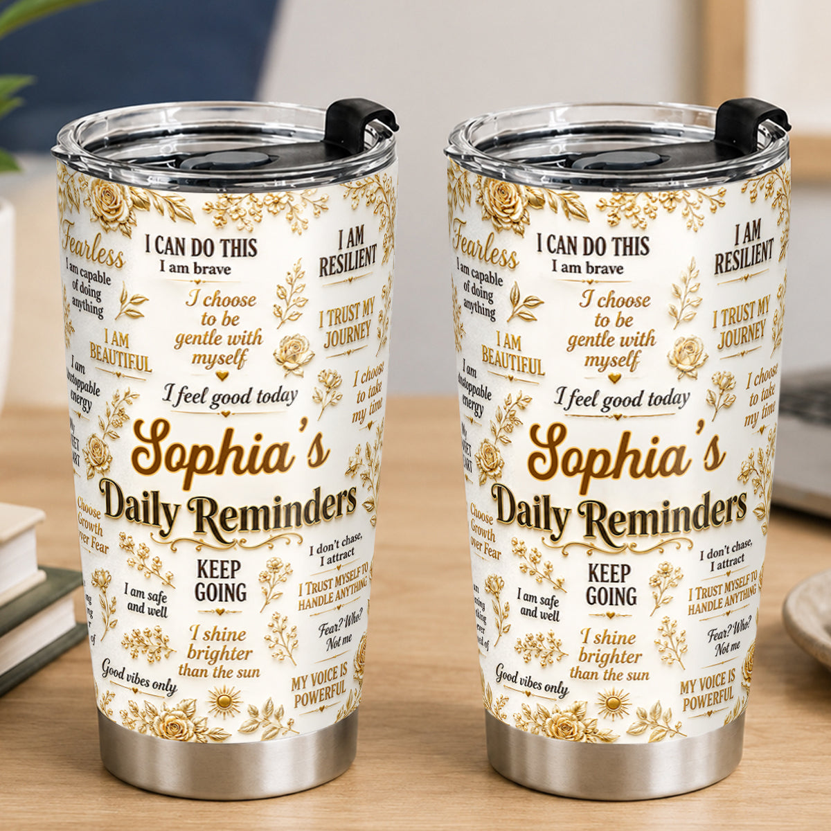 My Daily Affirmations, Gift For Her | Personalized Stainless Steel Tumbler