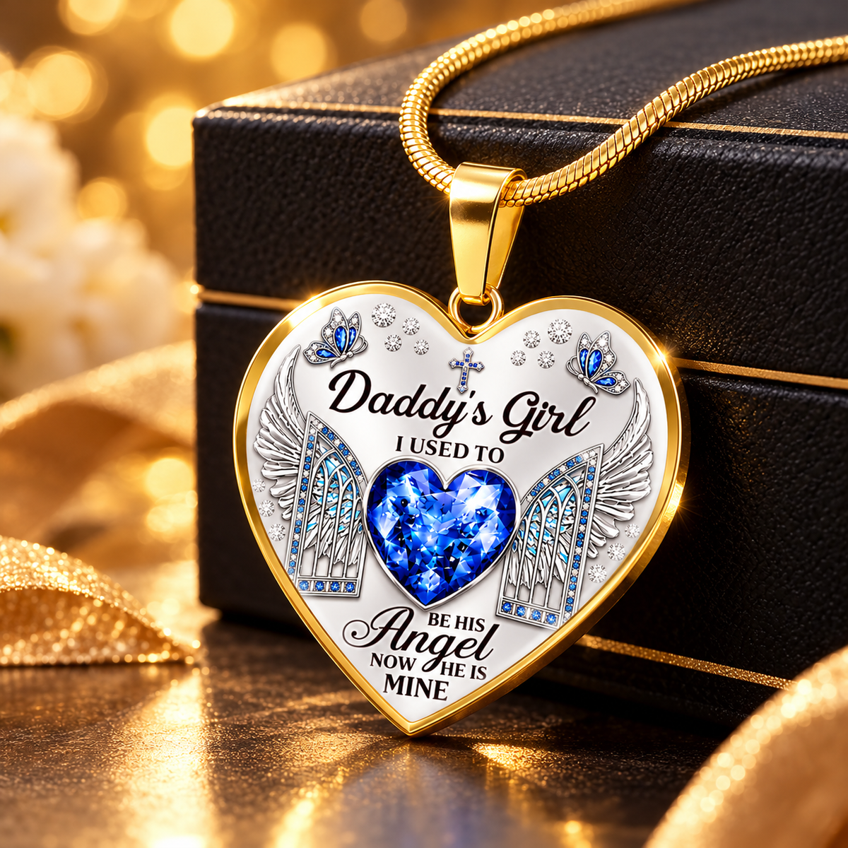 I Used To Be His Angel, Gift For Daughter | Personalized Heart Necklace