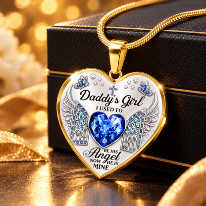 I Used To Be His Angel, Gift For Daughter | Personalized Heart Necklace