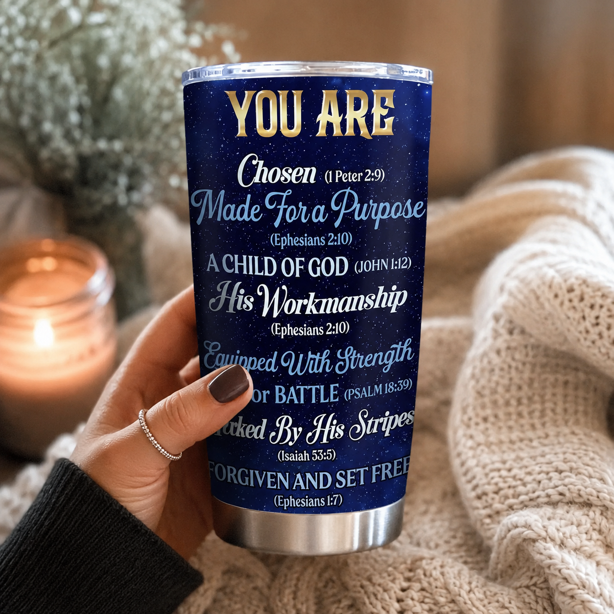 Man Of God, Christian Gift For Men | Personalized Stainless Steel Tumbler