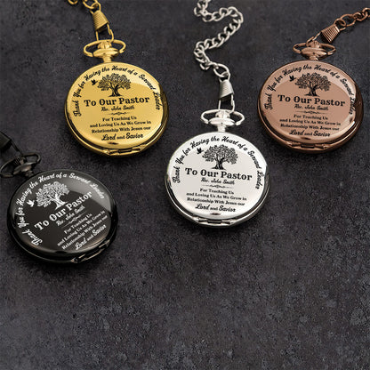 With Jesus Pastor | Personalized Pocket Watch