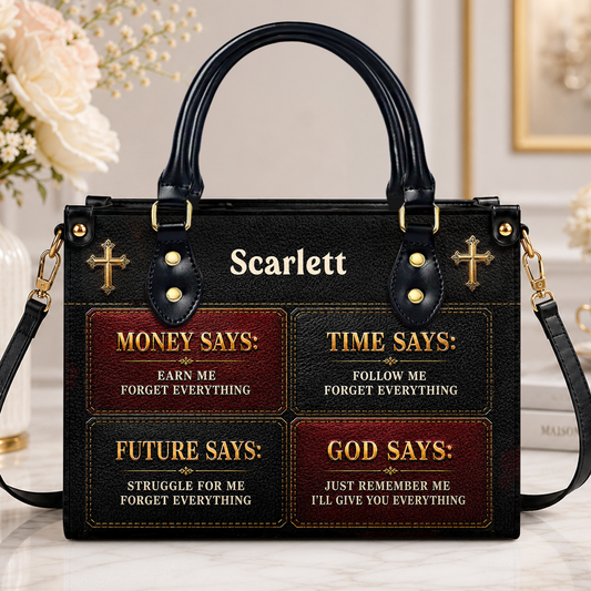 God Says, Gift For Women | Personalized Leather Handbag
