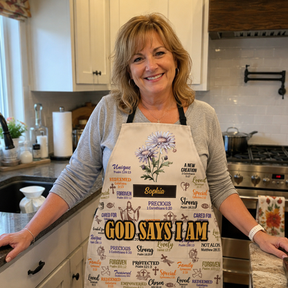 God Says I Am, Gift of Identity | Personalized Apron With Pocket