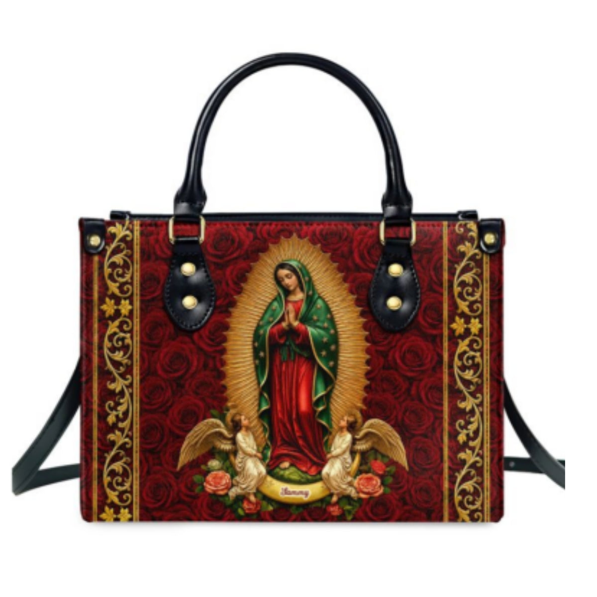 Our Lady Of Guadalupe Eternal Majesty, Catholic Gift For Her | Personalized Leather Handbag