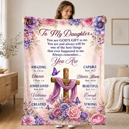 Words Of Blessing For My Daughter, Gift For Daughter | Personalized Fleece Blanket