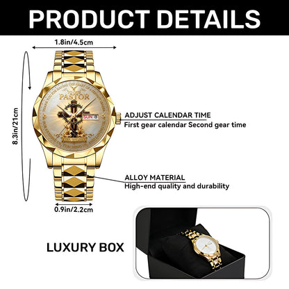To Our Pastor For Having The Heart Of A Servant Leader - Personalized Men's Wrist Watch