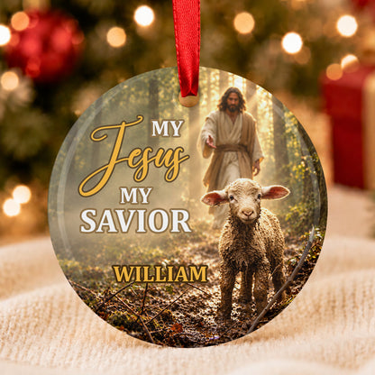 My Jesus My Savior, Gift For Christian Loved One | Personalized Round Shaped Ceramic Ornament