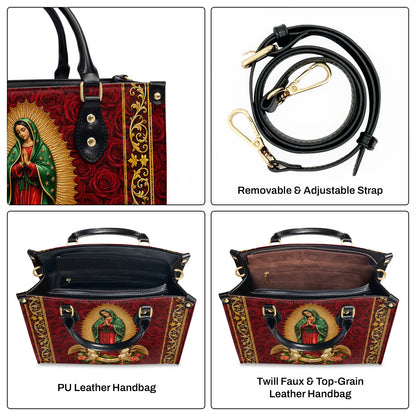 Our Lady Of Guadalupe Eternal Majesty, Catholic Gift For Her | Personalized Leather Handbag