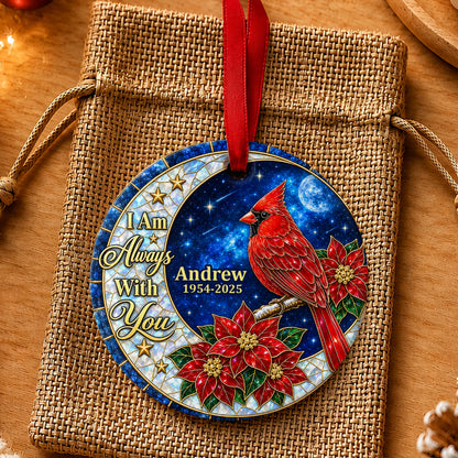Cardinal From Heaven, Gift For Famliy - Personalized Round Shaped Ceramic Ornament
