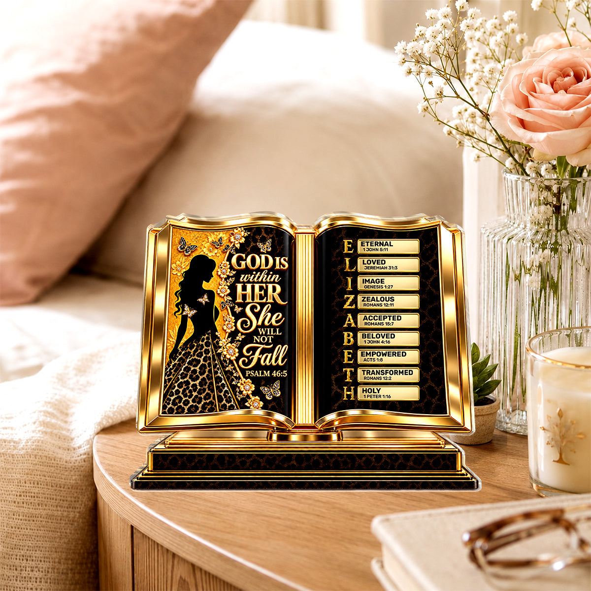 God Is Within Her She Will Not Fall, Gift For Women | Personalized Custom Shaped Acrylic Plaque