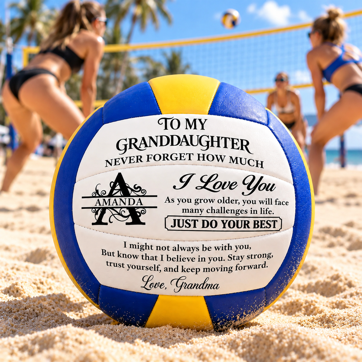 To My Grandkids Never Forget How Much I Love You, Gift For Grandkids | Personalized Volleyball