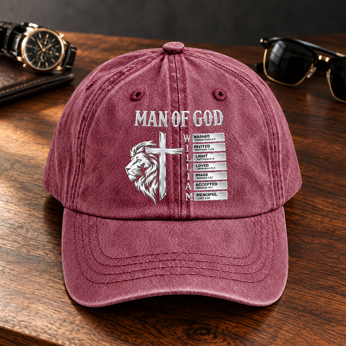 God Says, Gift For Man - Personalized Custom Vintage Washed Denim Cap