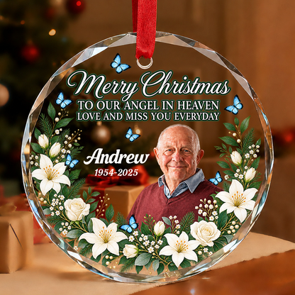 Love And Miss You Every Day, Gift For Family - Personalized Round Shaped Glass Ornament