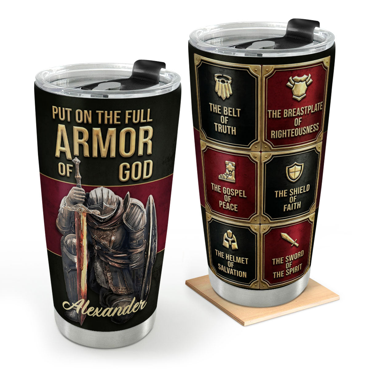 Put On The Full Armor Of God | Personalized Stainless Steel Tumbler