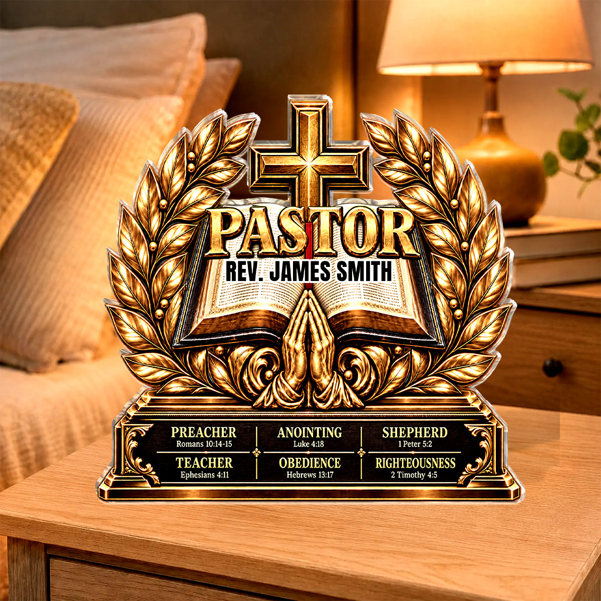 The Heart Of A Servant Leader, Gift For Pastor | Personalized Custom Shaped Squared Acrylic Plaque